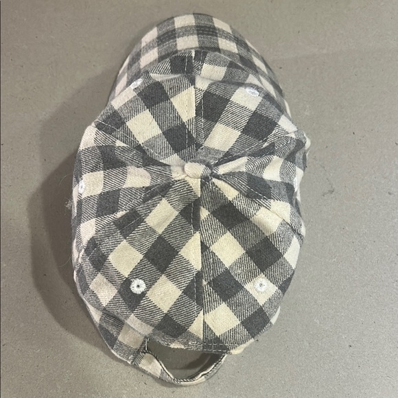 Buffalo Check Checkered Gray and White Baseball Style Cap - Picture 7 of 11